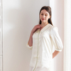Damen-Schlafshirt aus Seide mit Puffärmeln