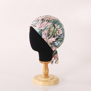 100 % Maulbeerseide bedruckter Mützen-Turban mit Krawatte zum Großhandelspreis
