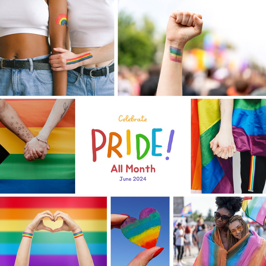 Weißer moderner Regenbogen-farbenfroher Pride-Monat 