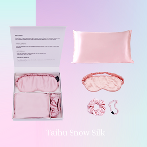 Hot Sale 19mm Maulbeerseide-Geschenkset - Seidenkissenbezug/Augenmaske/Haargummi